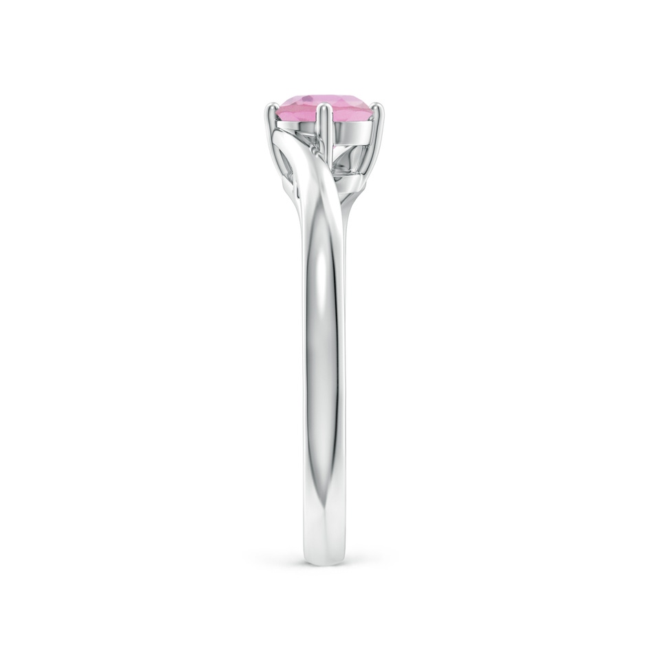 5mm A Classic Round Pink Tourmaline Solitaire Bypass Ring in White Gold side 299