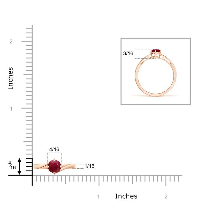 A - Ruby / 0.34 CT / 14 KT Rose Gold