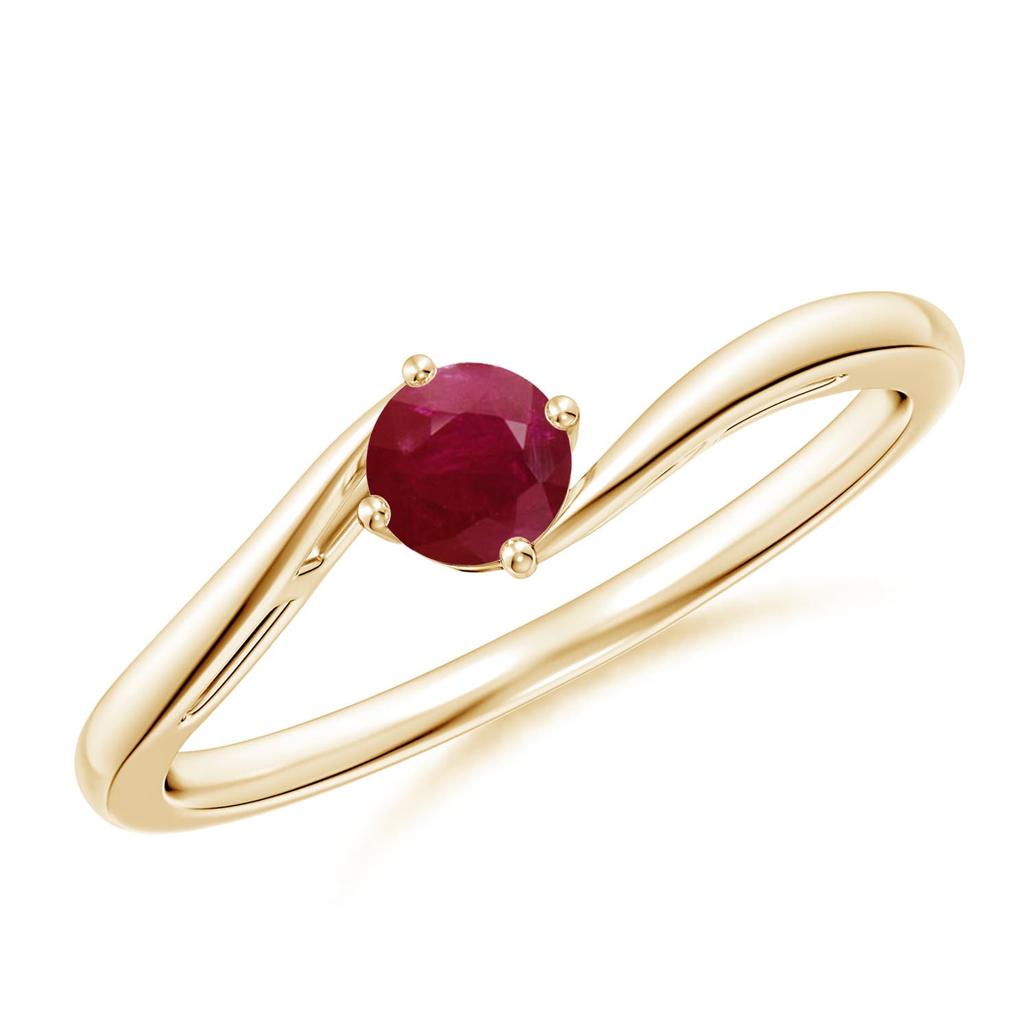 A - Ruby / 0.34 CT / 14 KT Yellow Gold