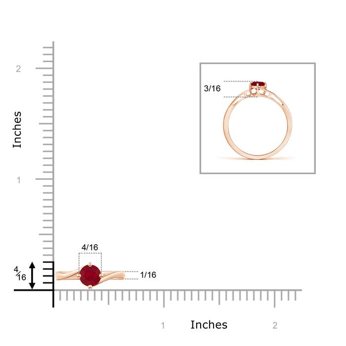 AA - Ruby / 0.34 CT / 14 KT Rose Gold