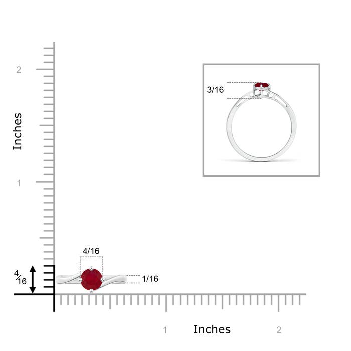 AA - Ruby / 0.34 CT / 14 KT White Gold