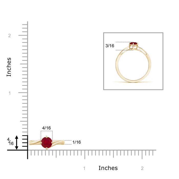 AA - Ruby / 0.34 CT / 14 KT Yellow Gold