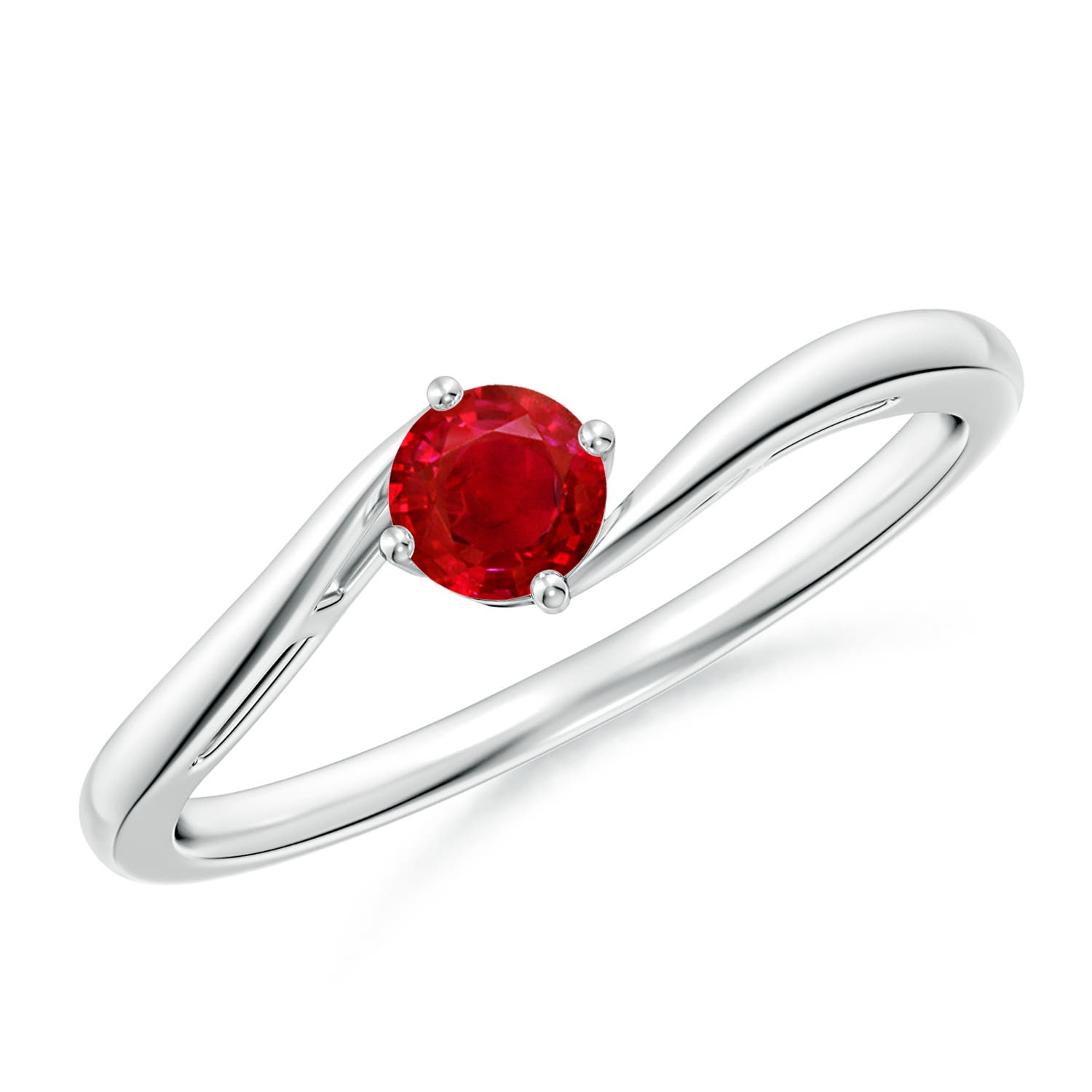 AAA - Ruby / 0.34 CT / 14 KT White Gold