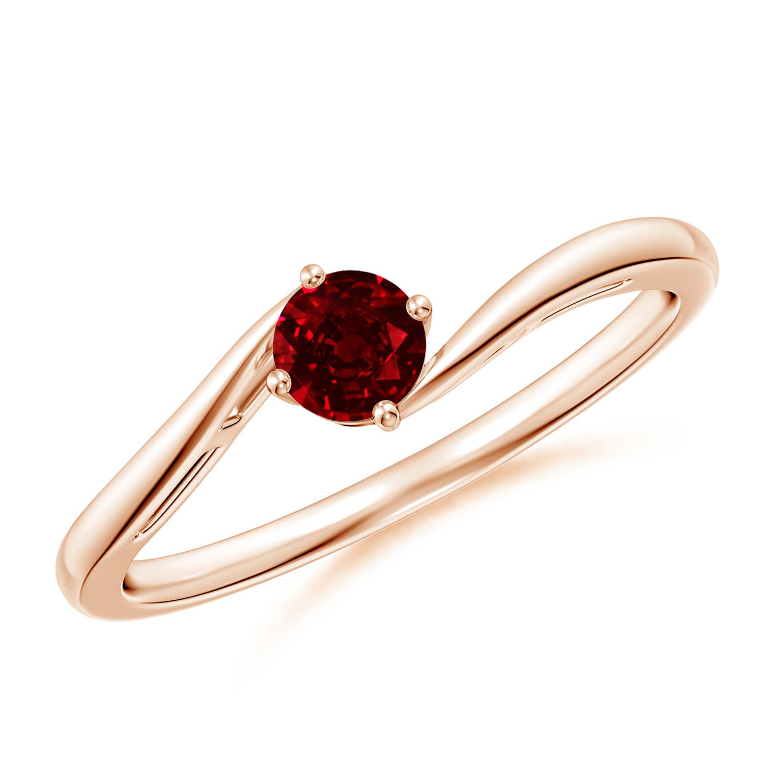 AAAA - Ruby / 0.34 CT / 14 KT Rose Gold