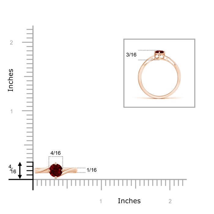 AAAA - Ruby / 0.34 CT / 14 KT Rose Gold