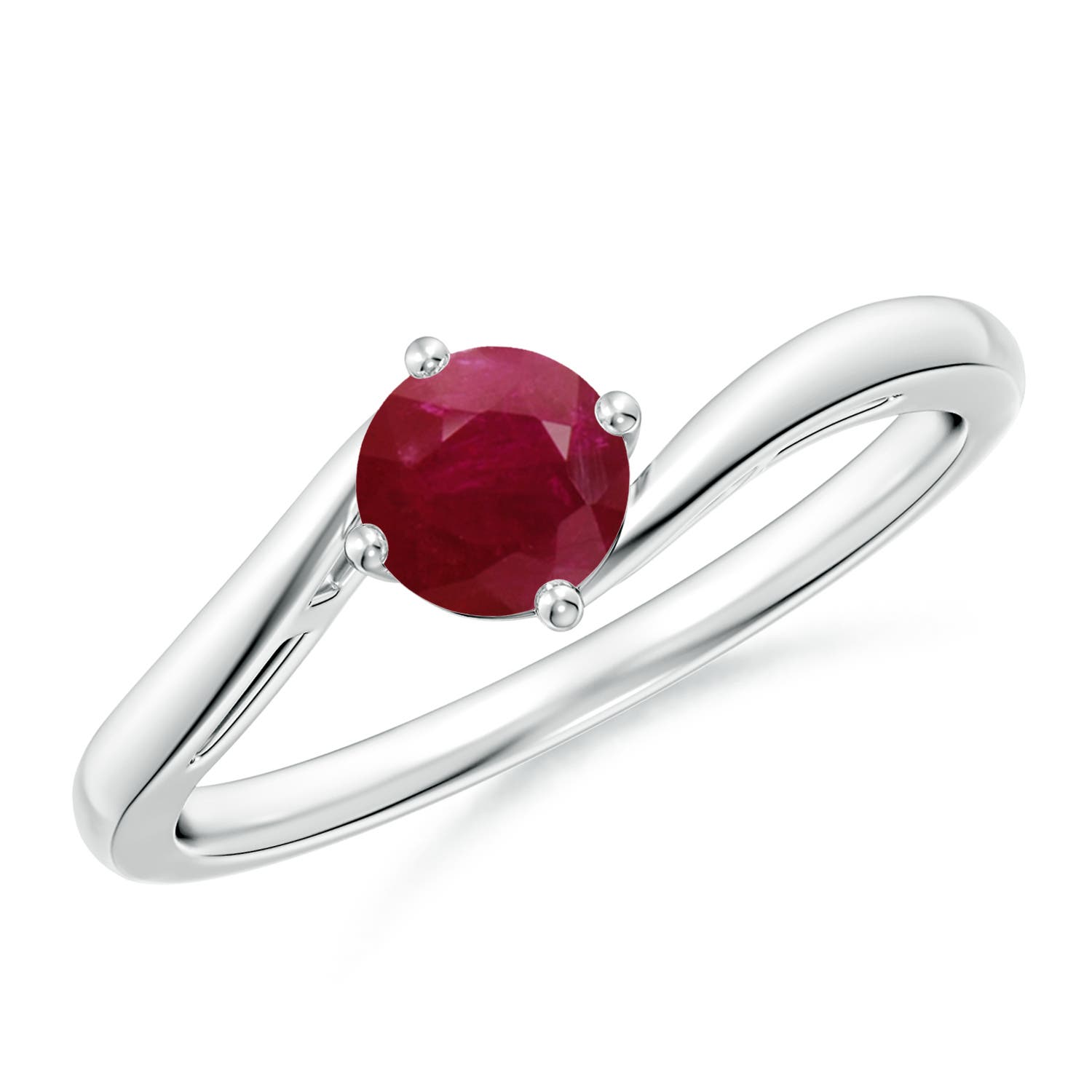 A - Ruby / 0.6 CT / 14 KT White Gold