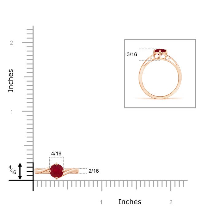 AA - Ruby / 0.6 CT / 14 KT Rose Gold