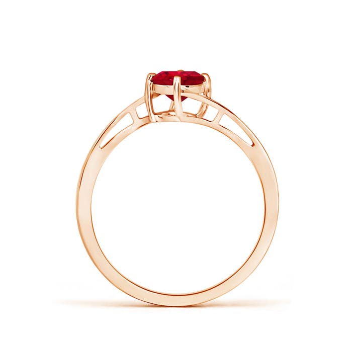 AAA - Ruby / 0.6 CT / 14 KT Rose Gold