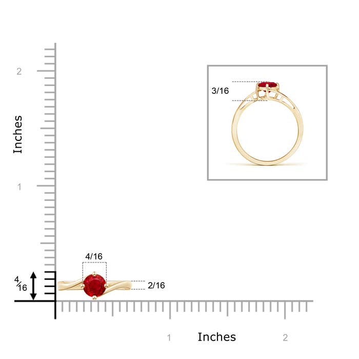 AAA - Ruby / 0.6 CT / 14 KT Yellow Gold