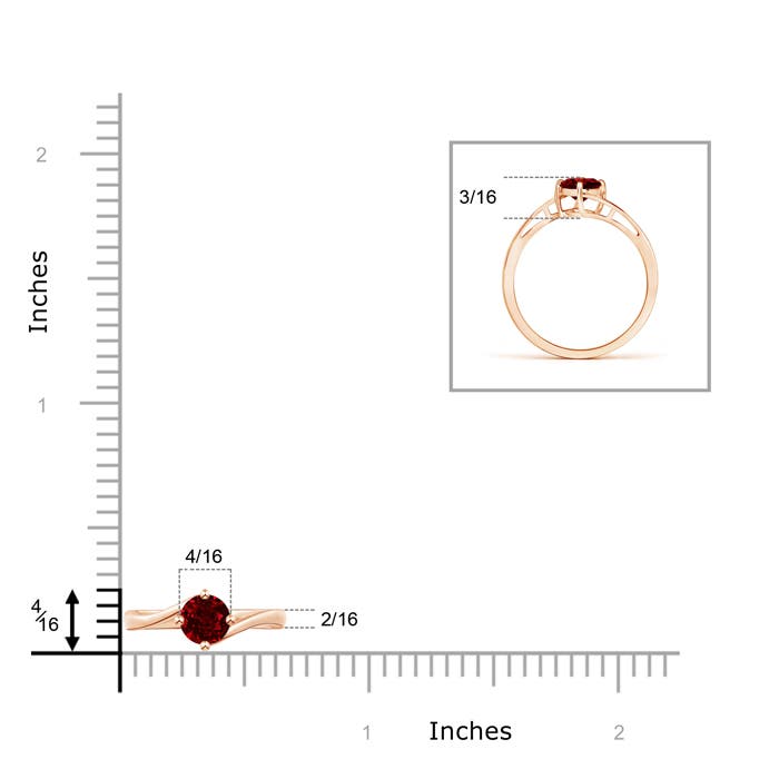 AAAA - Ruby / 0.6 CT / 14 KT Rose Gold