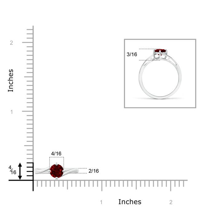 AAAA - Ruby / 0.6 CT / 14 KT White Gold