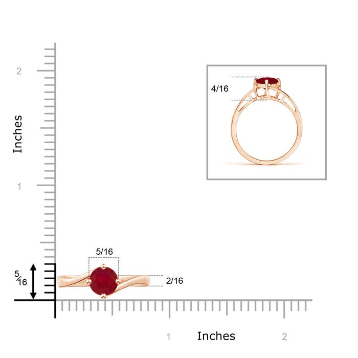 AA - Ruby / 1 CT / 14 KT Rose Gold