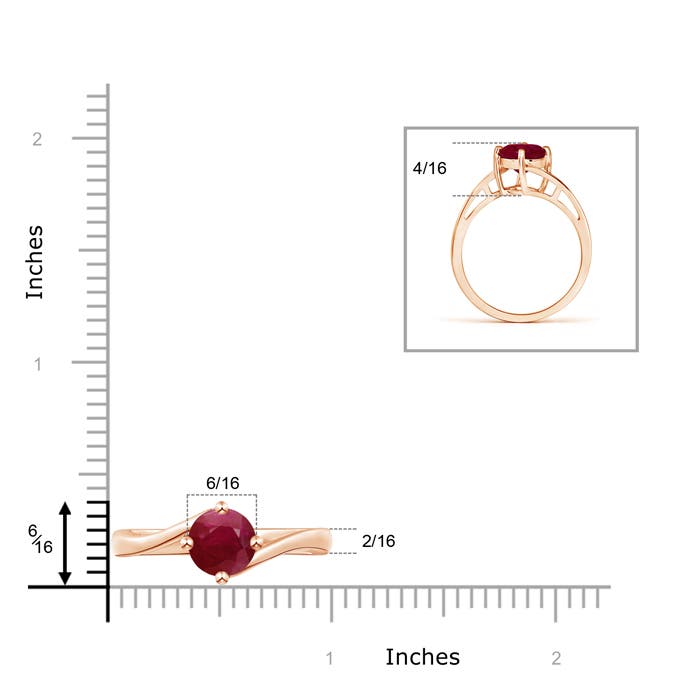 A - Ruby / 1.4 CT / 14 KT Rose Gold