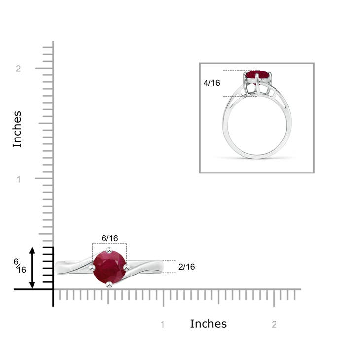 A - Ruby / 1.4 CT / 14 KT White Gold