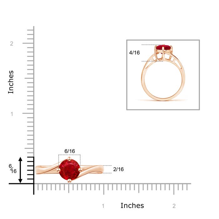 AAA - Ruby / 1.4 CT / 14 KT Rose Gold