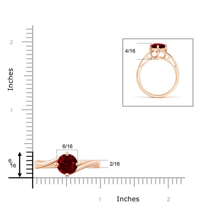 AAAA - Ruby / 1.4 CT / 14 KT Rose Gold