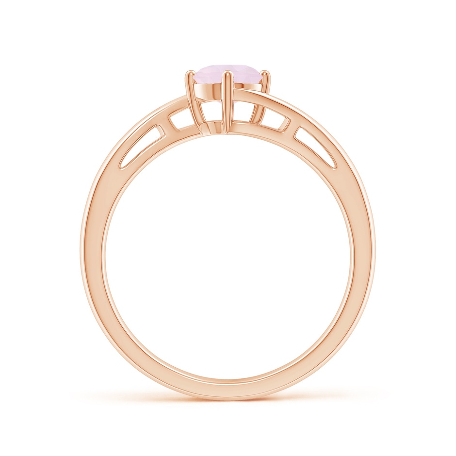 5mm A Classic Round Rose Quartz Solitaire Bypass Ring in Rose Gold side-1