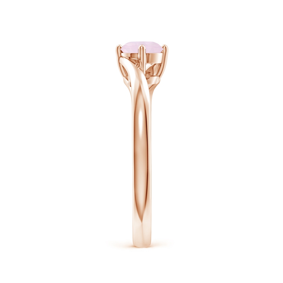 5mm A Classic Round Rose Quartz Solitaire Bypass Ring in Rose Gold side-2