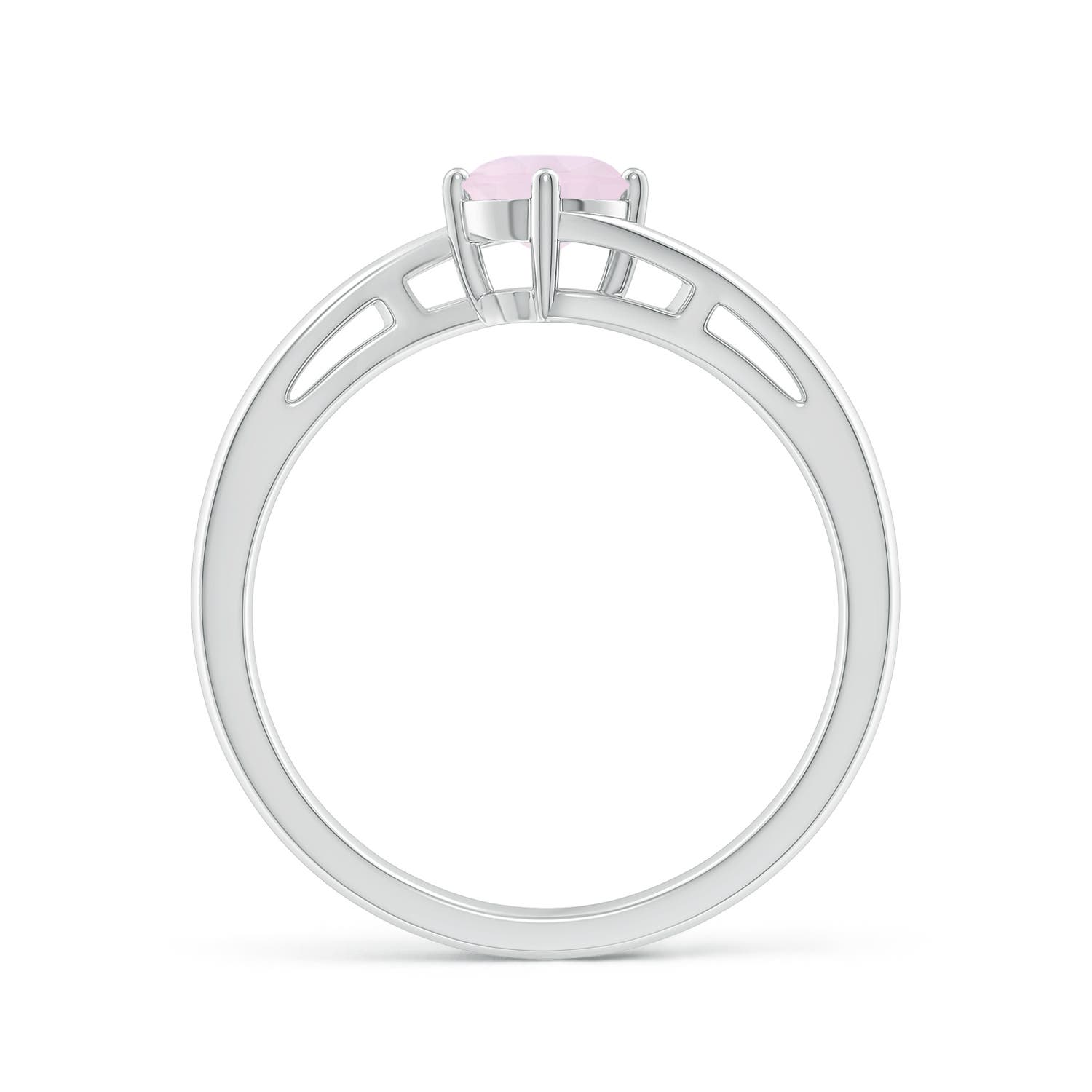 A - Rose Quartz / 0.5 CT / 14 KT White Gold