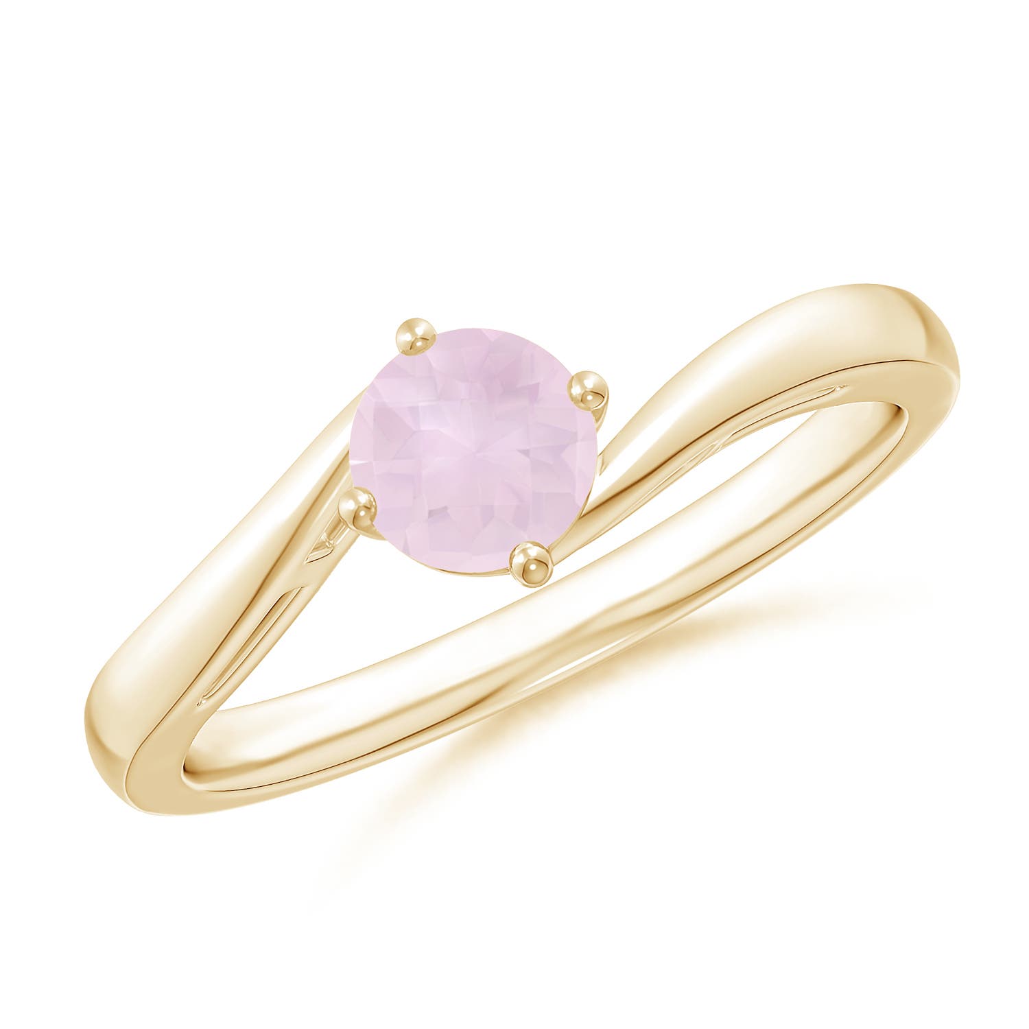 A - Rose Quartz / 0.5 CT / 14 KT Yellow Gold