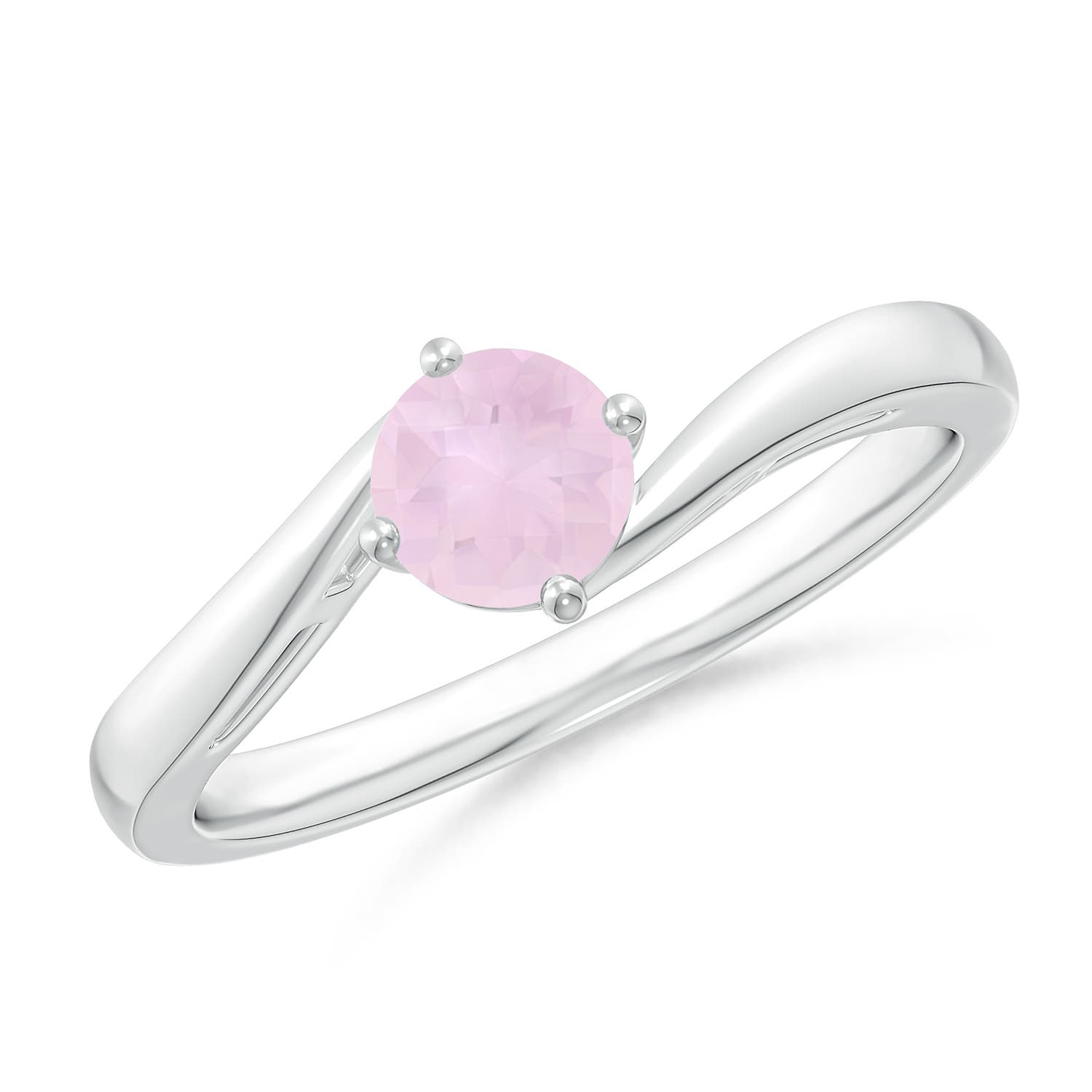 AA - Rose Quartz / 0.5 CT / 14 KT White Gold