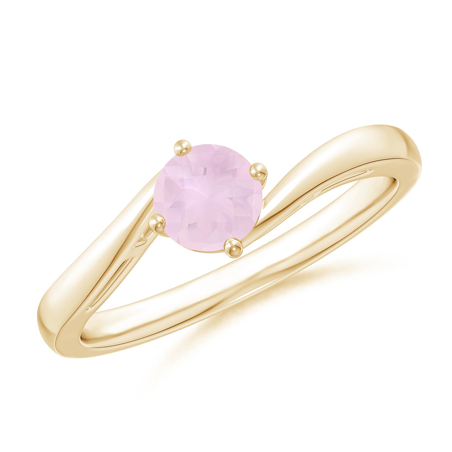 AA - Rose Quartz / 0.5 CT / 14 KT Yellow Gold