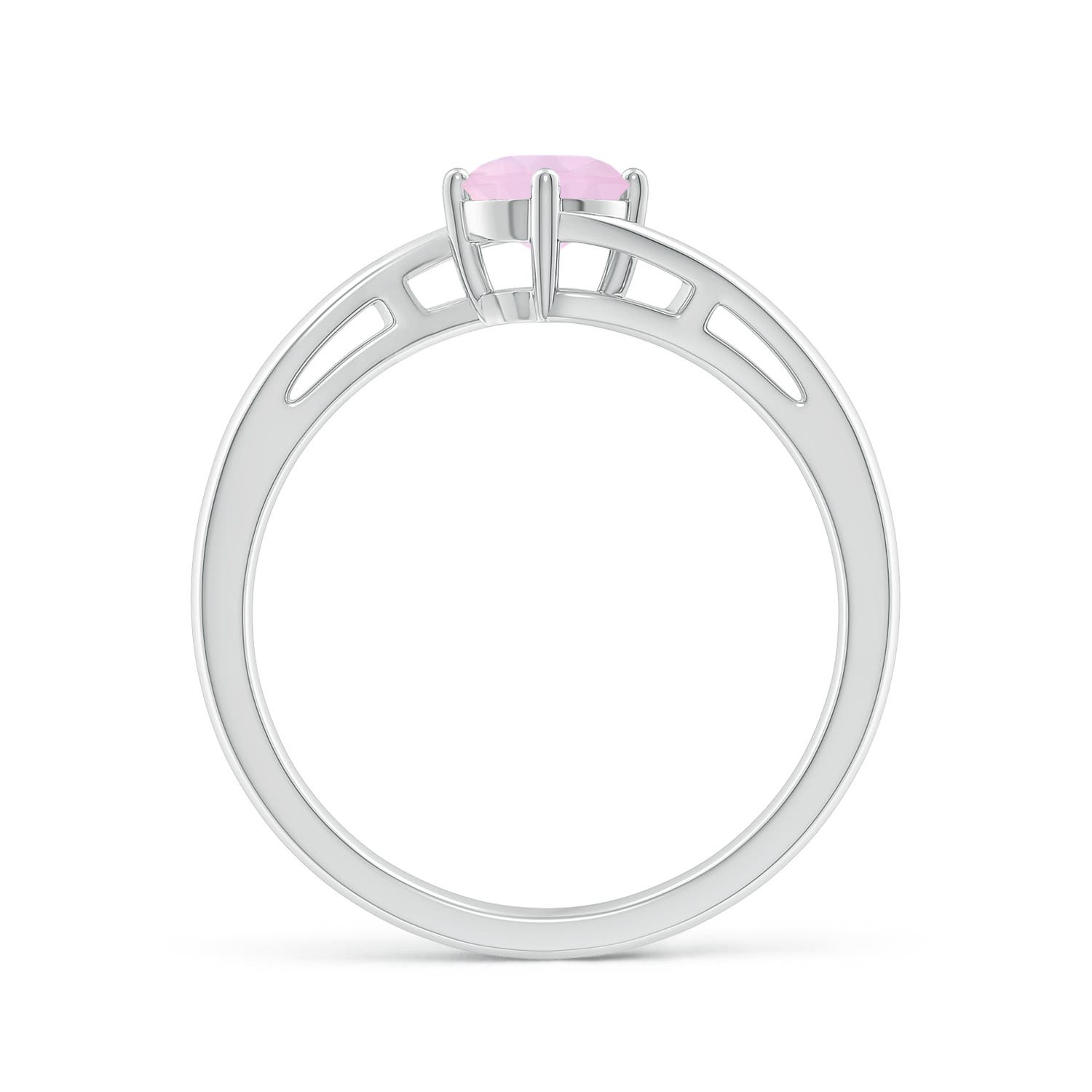 AAA - Rose Quartz / 0.5 CT / 14 KT White Gold