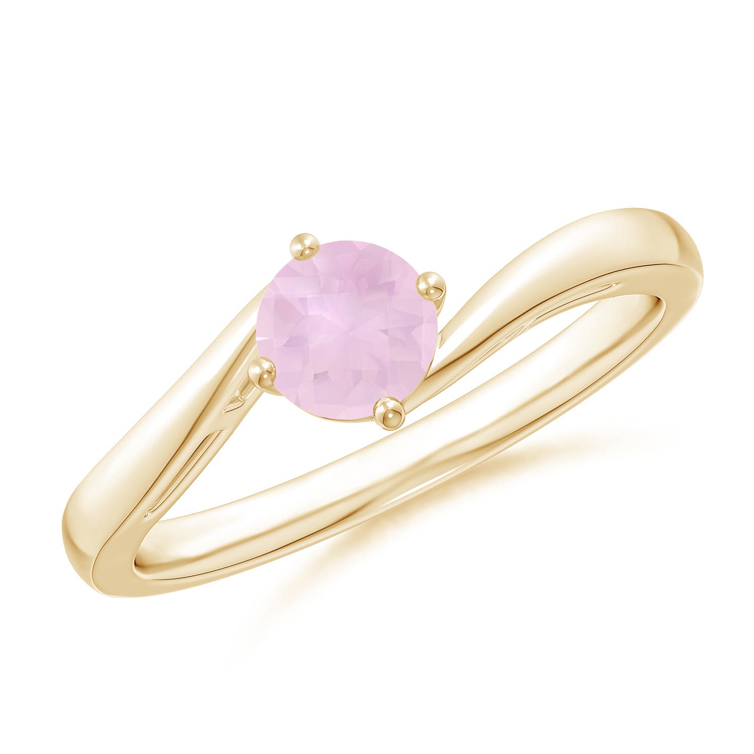 AAA - Rose Quartz / 0.5 CT / 14 KT Yellow Gold