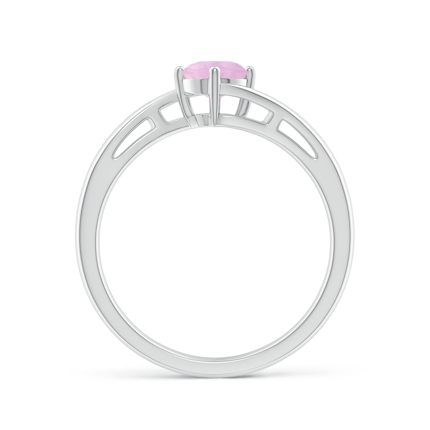 AAAA - Rose Quartz / 0.5 CT / 14 KT White Gold