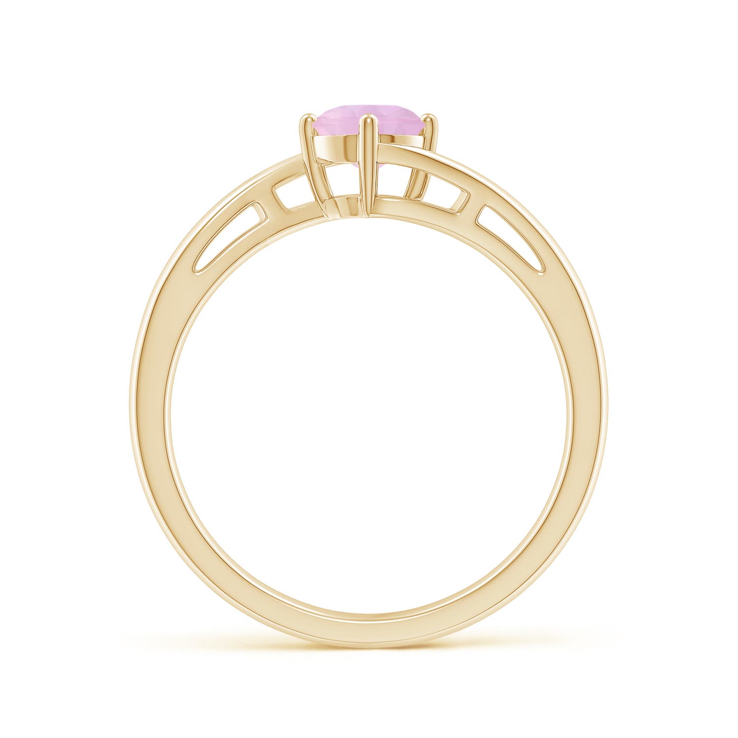 AAAA - Rose Quartz / 0.5 CT / 14 KT Yellow Gold