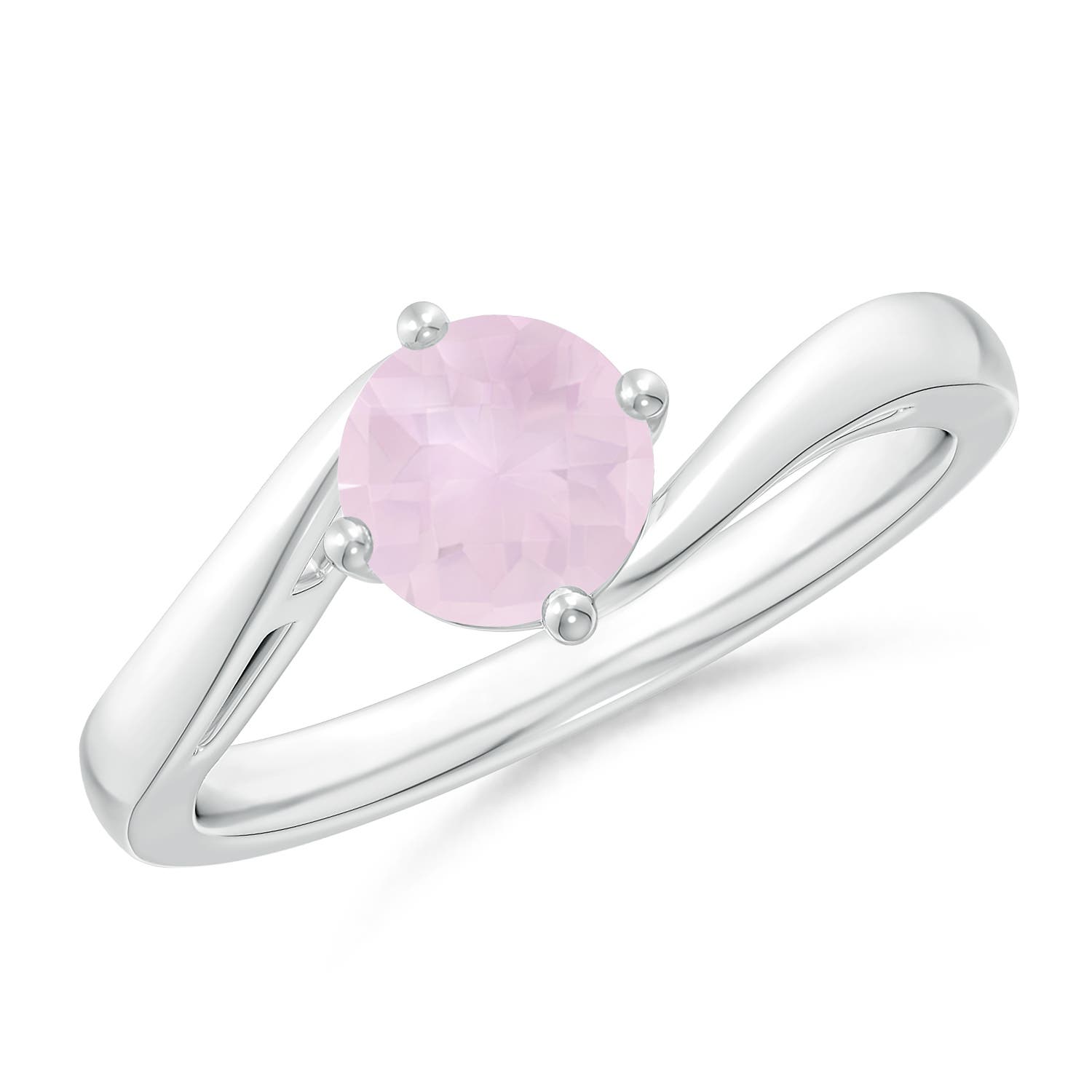 A - Rose Quartz / 0.85 CT / 14 KT White Gold