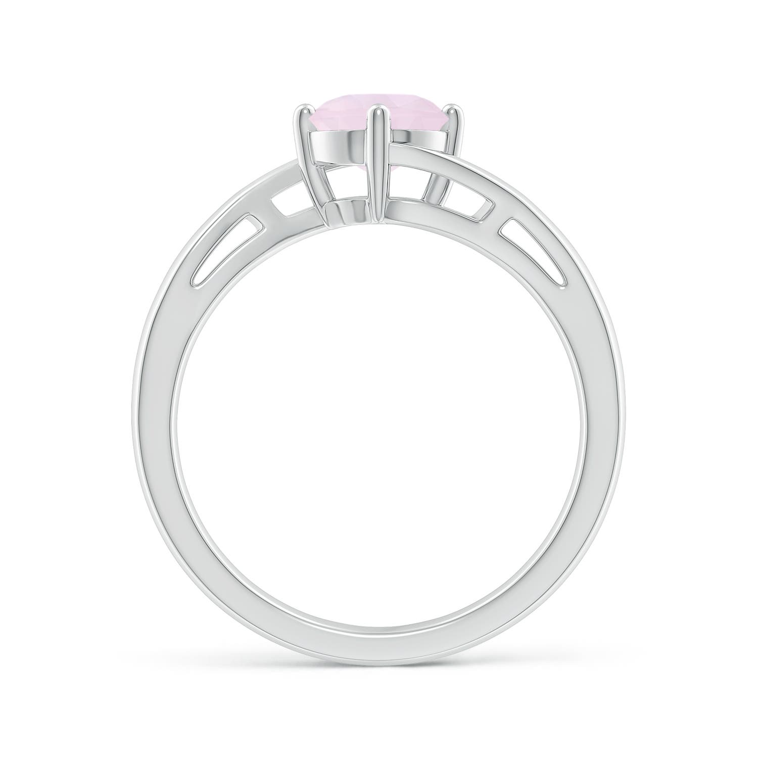 A - Rose Quartz / 0.85 CT / 14 KT White Gold