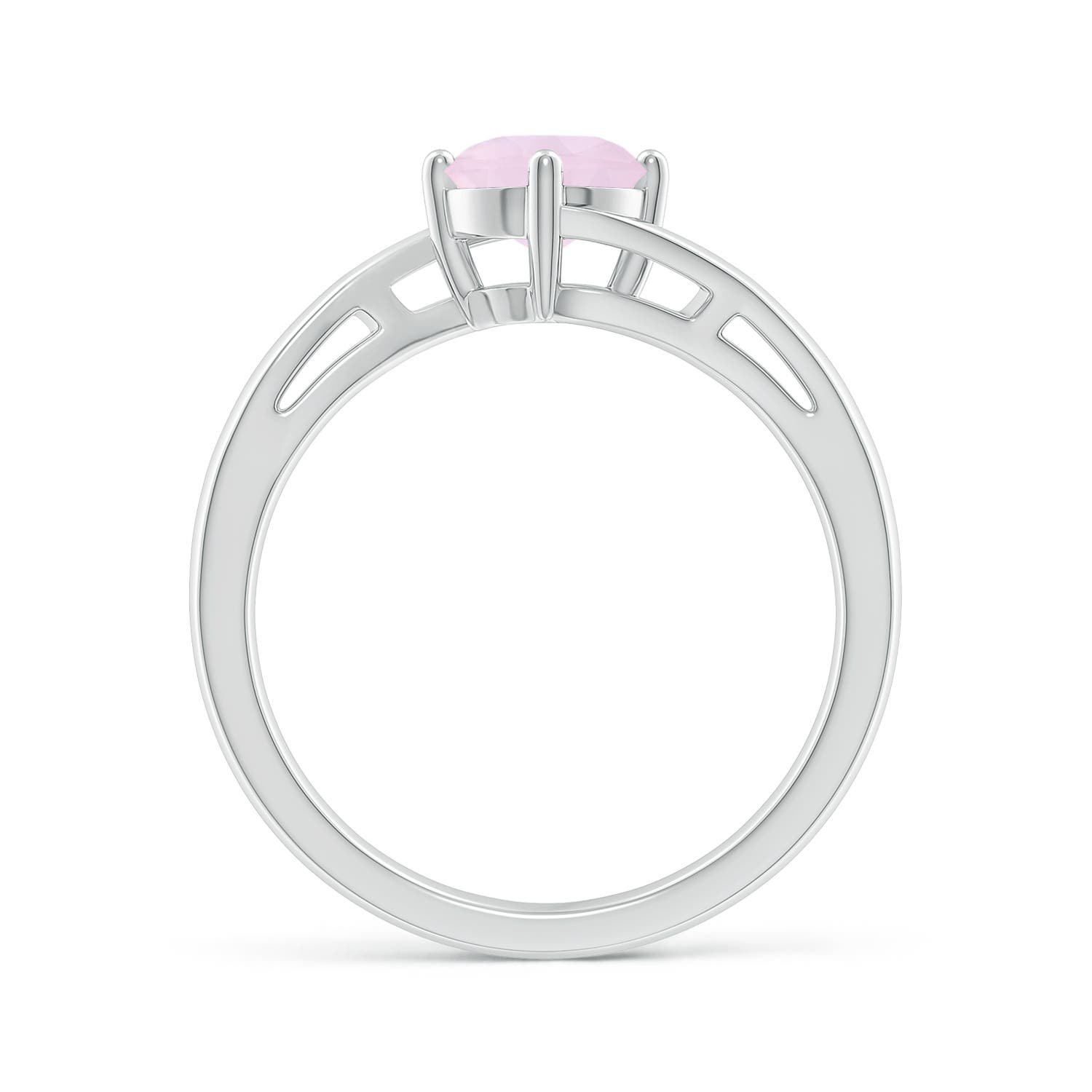 AA - Rose Quartz / 0.85 CT / 14 KT White Gold