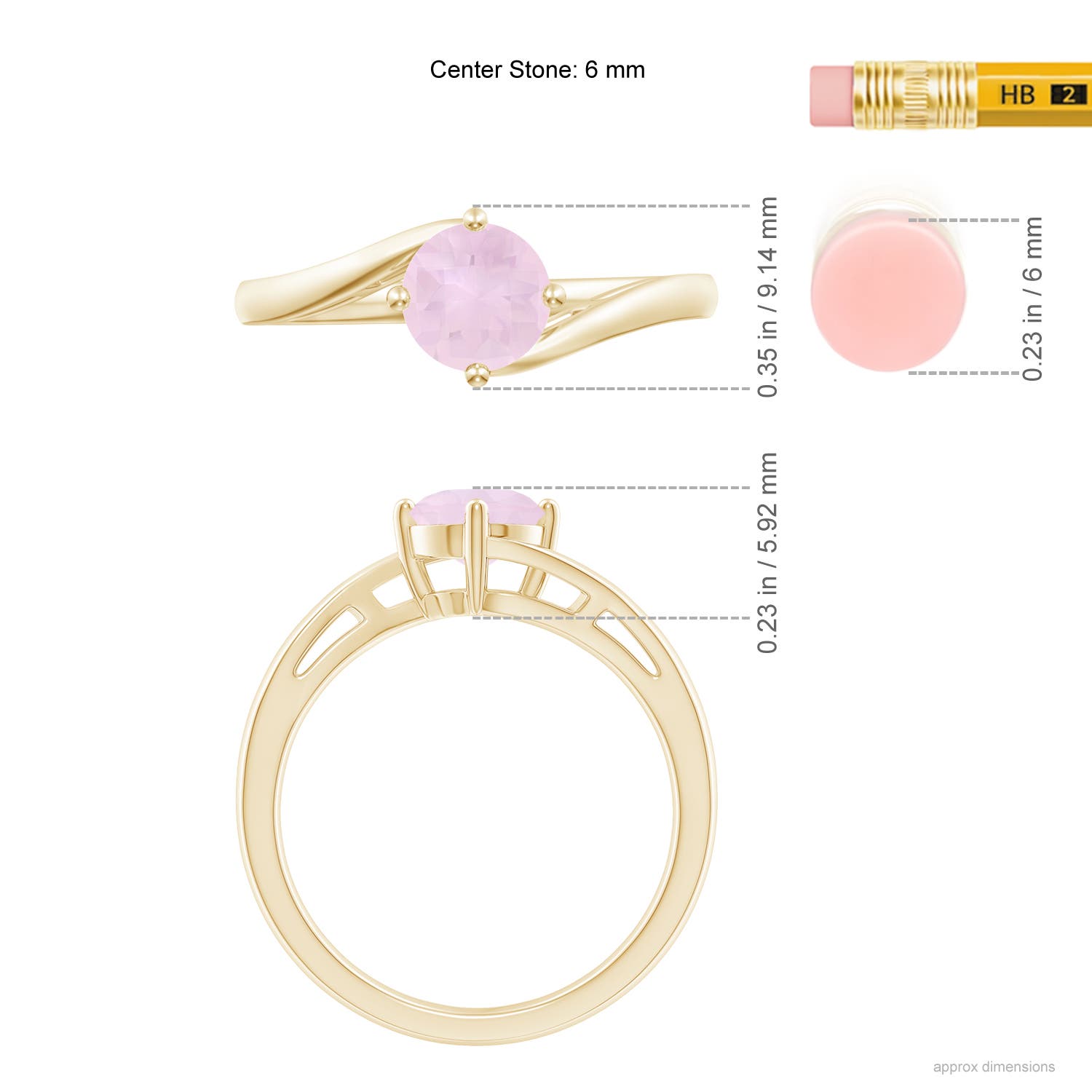 AA - Rose Quartz / 0.85 CT / 14 KT Yellow Gold