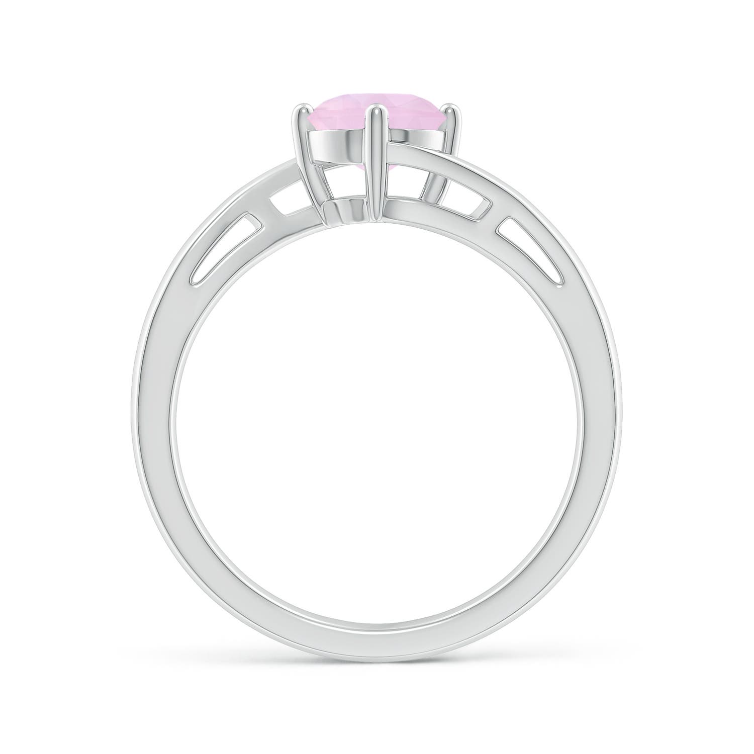 AAA - Rose Quartz / 0.85 CT / 14 KT White Gold