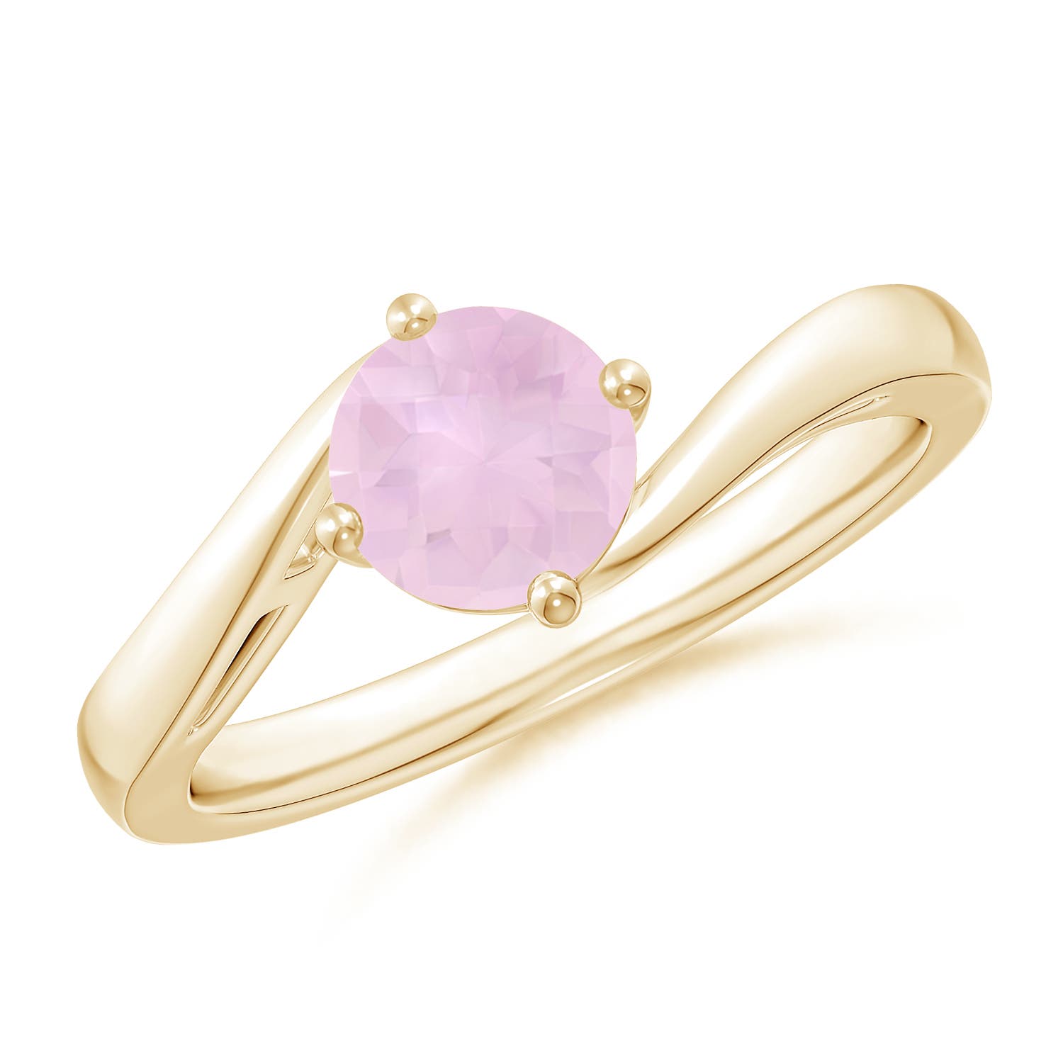 AAA - Rose Quartz / 0.85 CT / 14 KT Yellow Gold