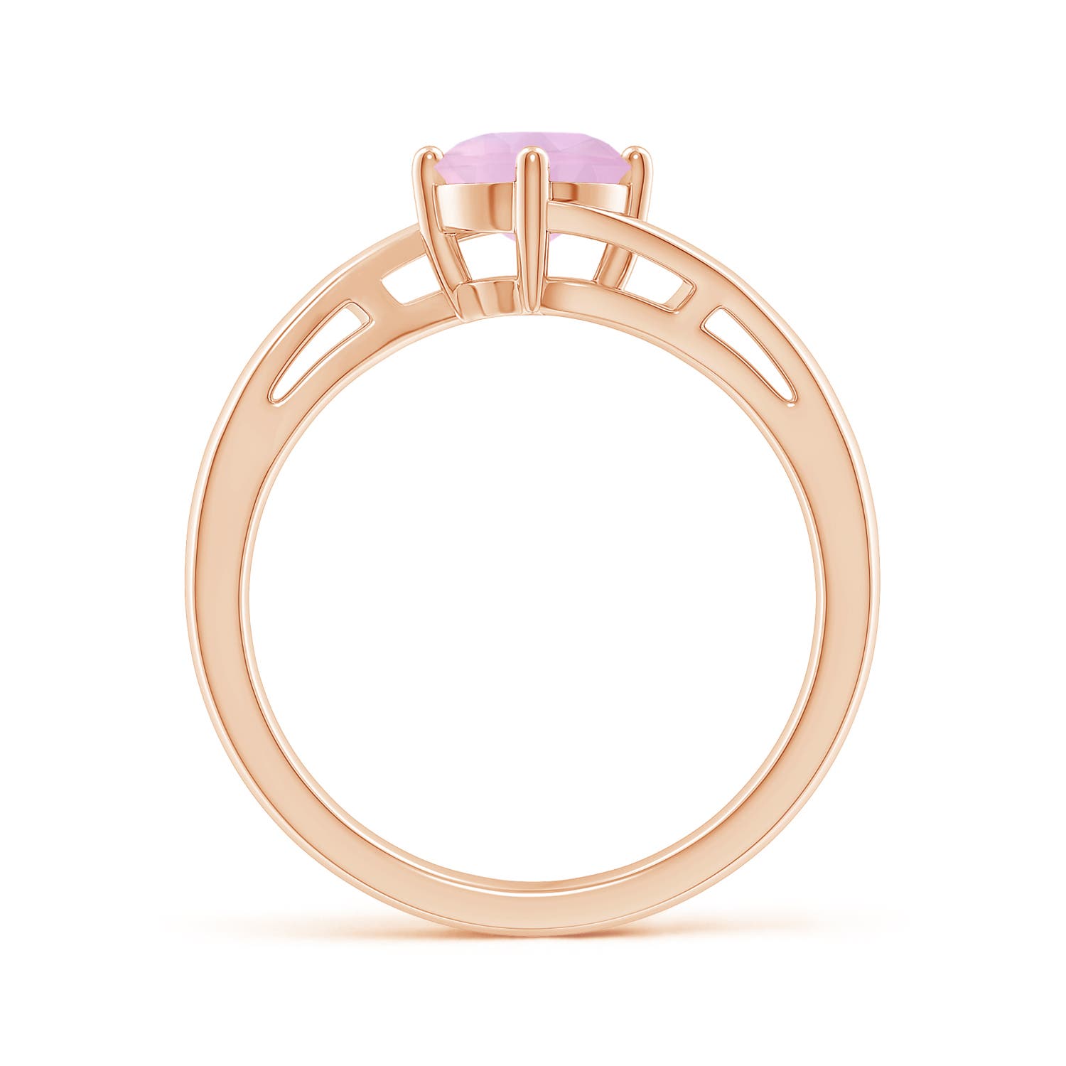 AAAA - Rose Quartz / 0.85 CT / 14 KT Rose Gold