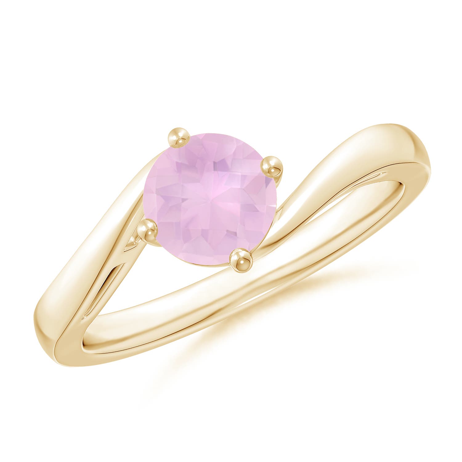 AAAA - Rose Quartz / 0.85 CT / 14 KT Yellow Gold