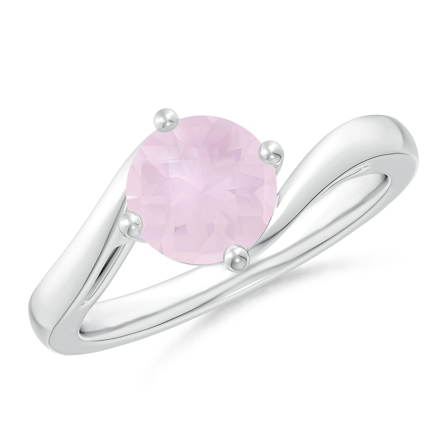 A - Rose Quartz / 1.35 CT / 14 KT White Gold