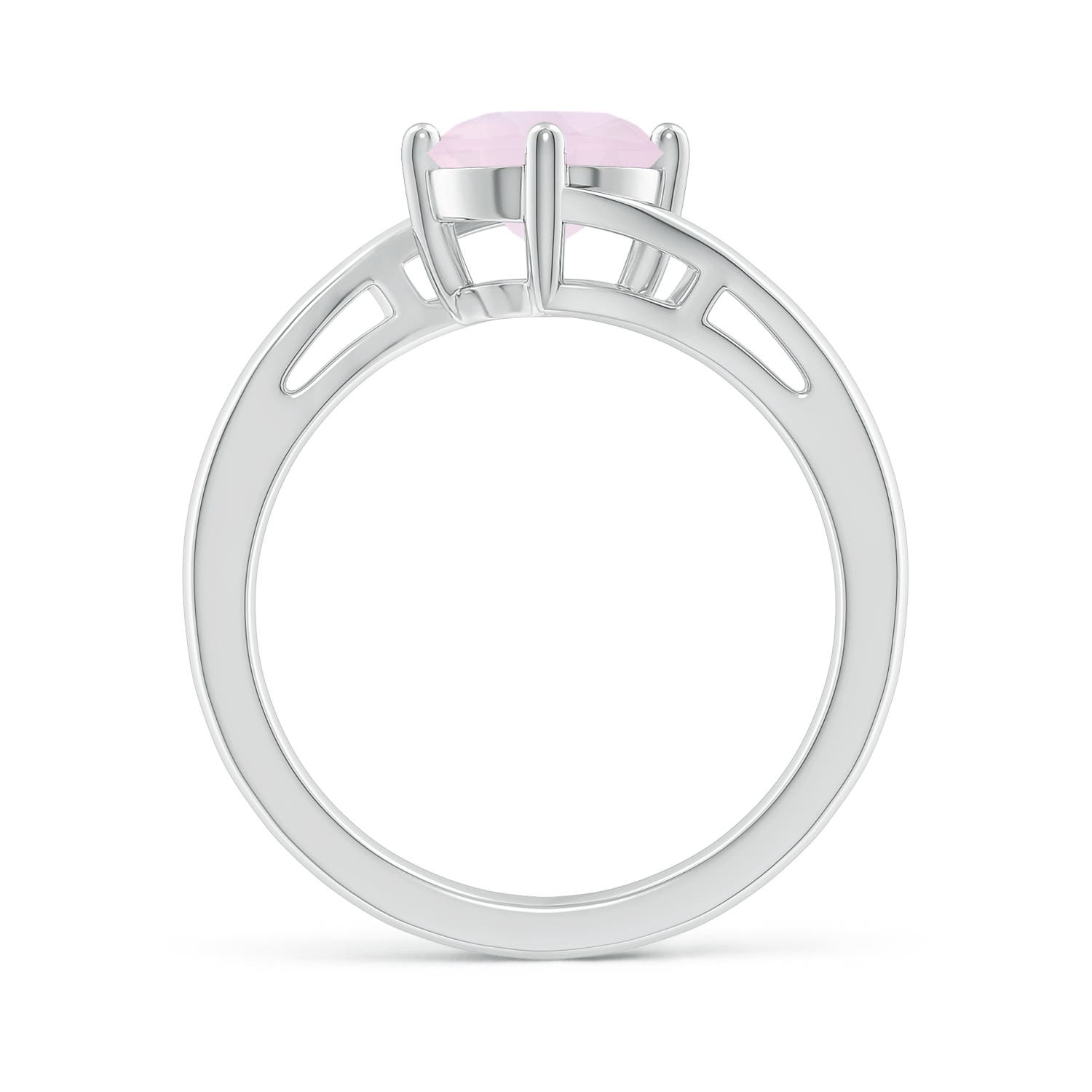 A - Rose Quartz / 1.35 CT / 14 KT White Gold