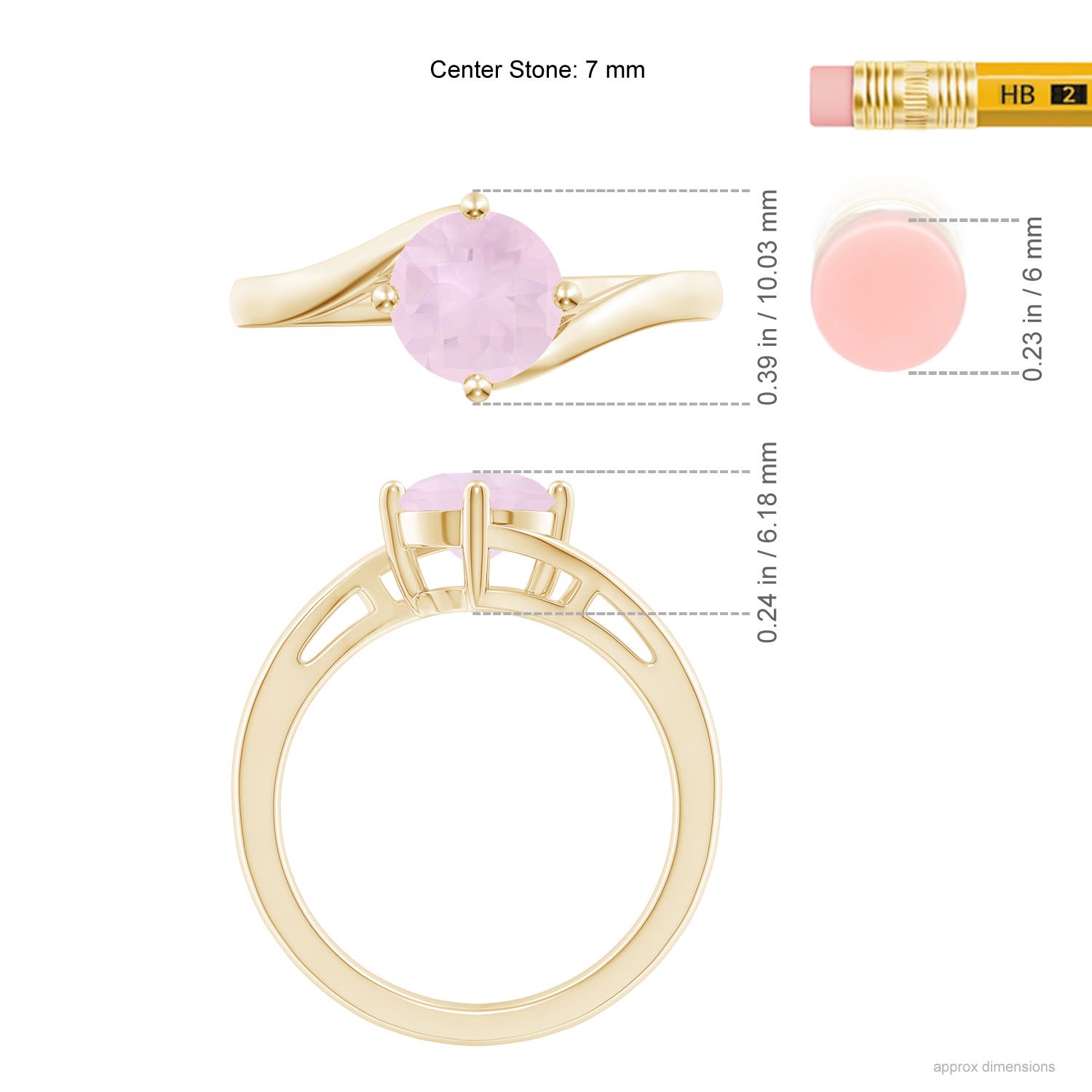 AA - Rose Quartz / 1.35 CT / 14 KT Yellow Gold