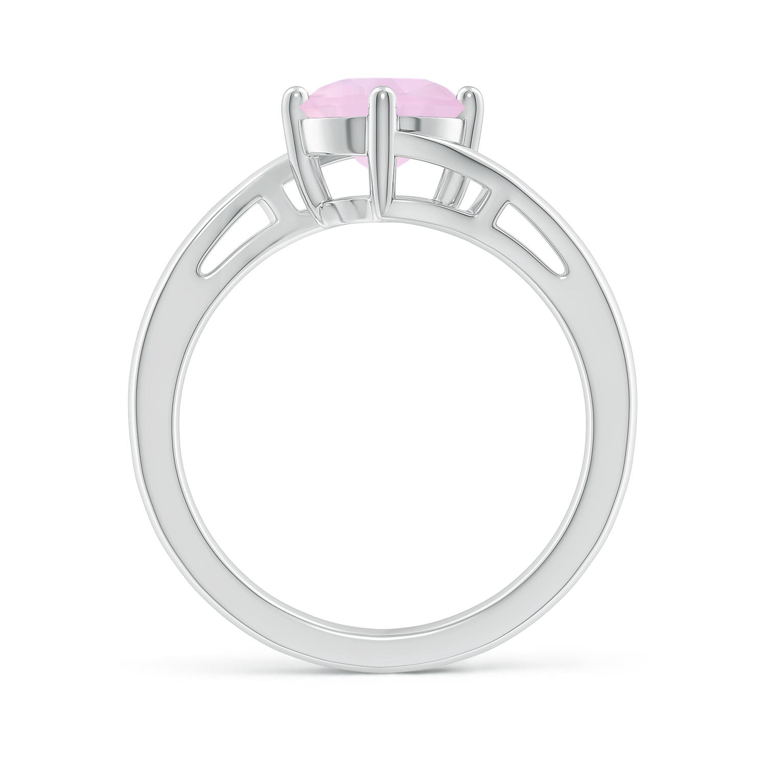 AAA - Rose Quartz / 1.35 CT / 14 KT White Gold