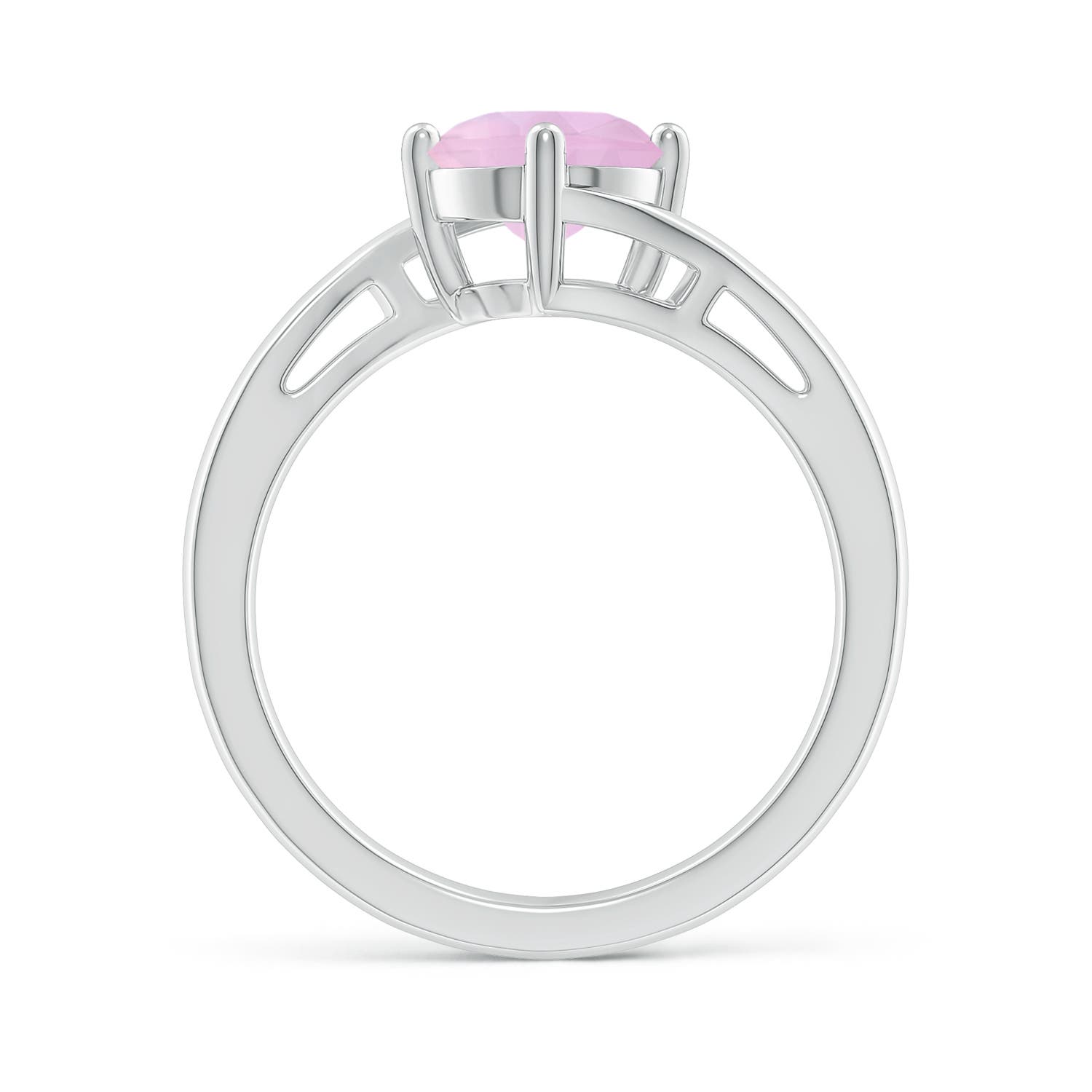 AAAA - Rose Quartz / 1.35 CT / 14 KT White Gold