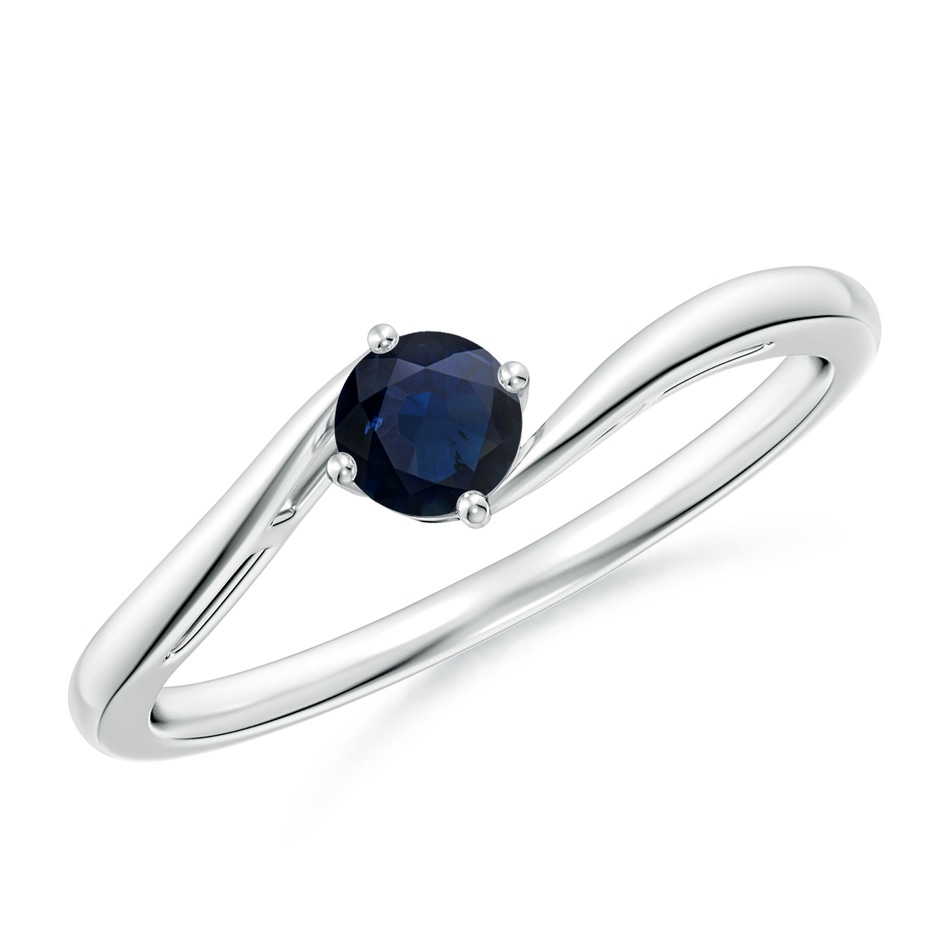 4mm A Classic Round Sapphire Solitaire Bypass Ring in P950 Platinum 