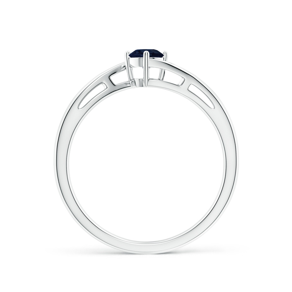 4mm A Classic Round Sapphire Solitaire Bypass Ring in P950 Platinum side 199