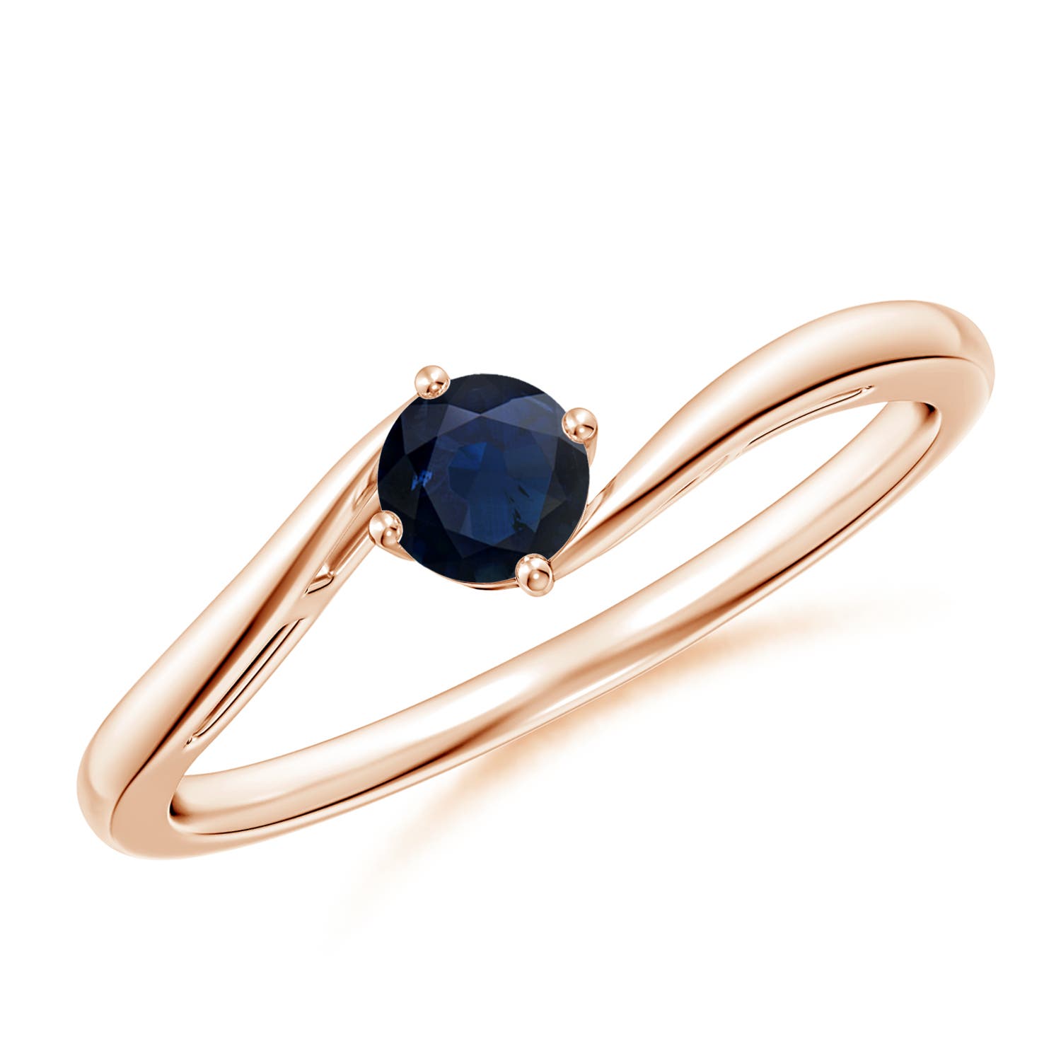 A - Blue Sapphire / 0.33 CT / 14 KT Rose Gold