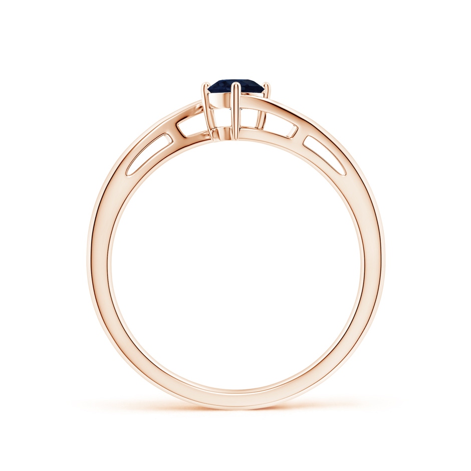 4mm A Classic Round Sapphire Solitaire Bypass Ring in Rose Gold side 199