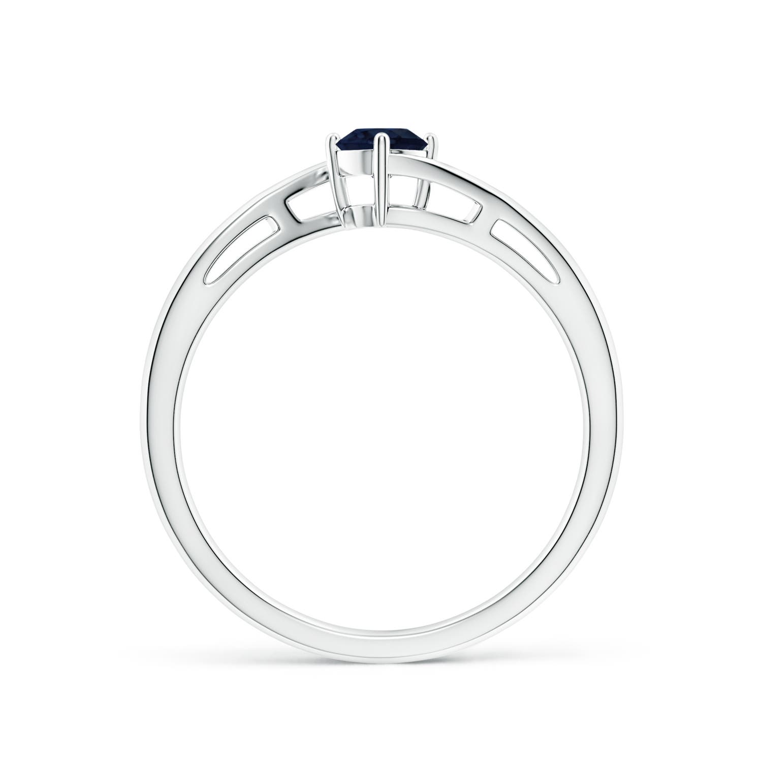 A - Blue Sapphire / 0.33 CT / 14 KT White Gold