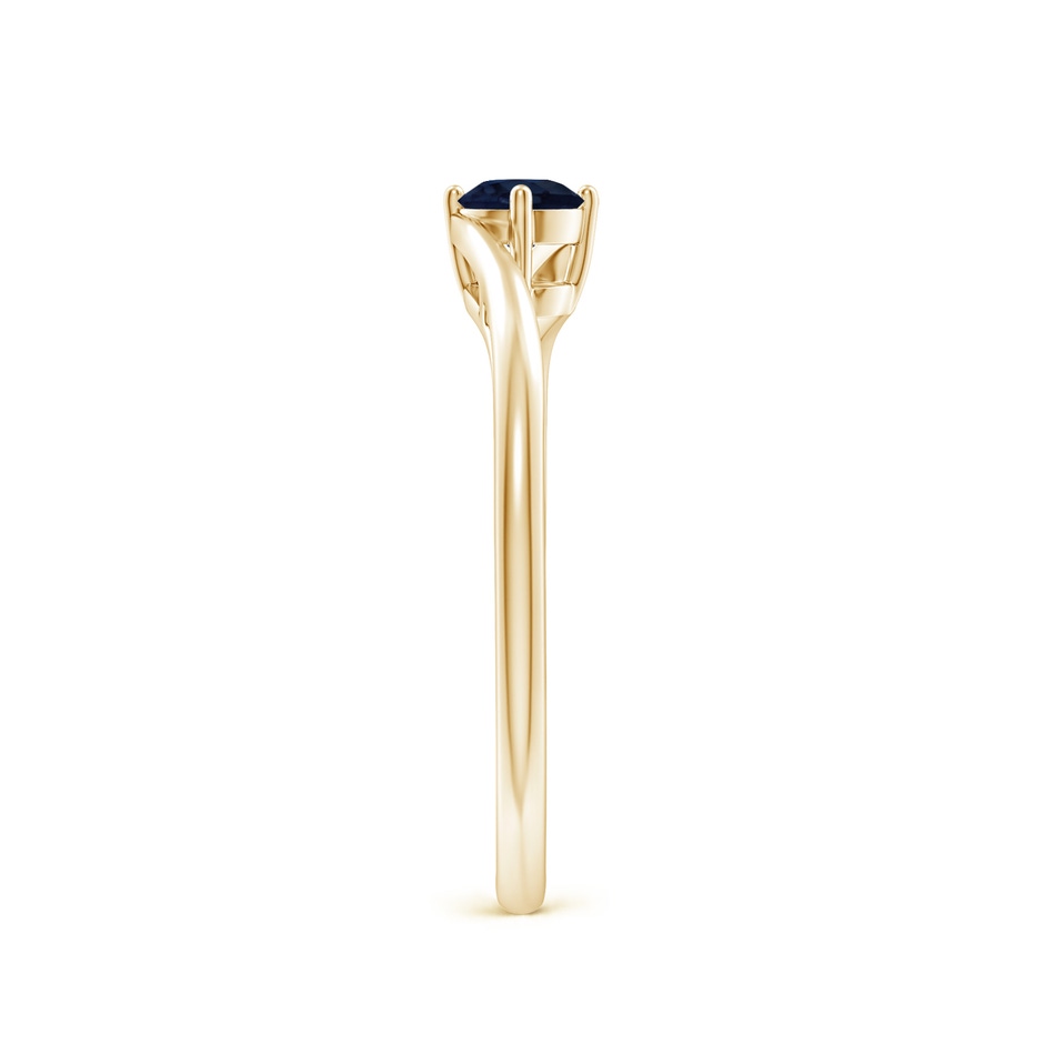 4mm A Classic Round Sapphire Solitaire Bypass Ring in Yellow Gold side 299