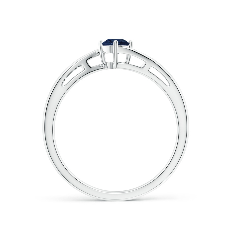 4mm AA Classic Round Sapphire Solitaire Bypass Ring in P950 Platinum side 199